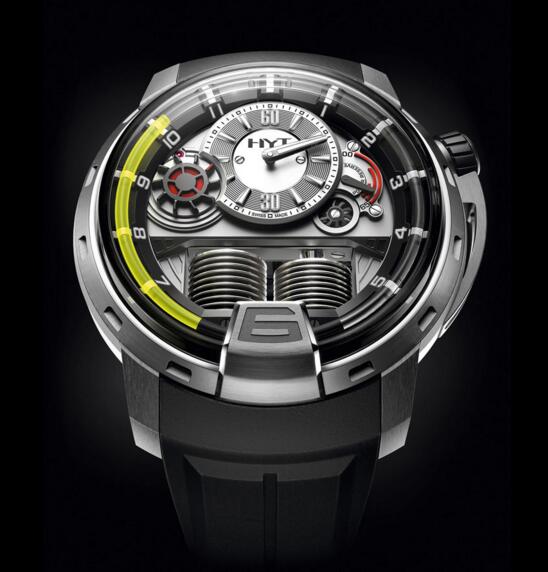 Review Luxury Replica HYT H1 TITANIUM 148-TT-11-GF-LC men watch